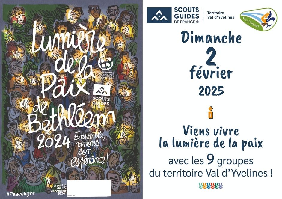 Invitation lumieres de la paix du territoire SGDF Val d'Yvelines 2 février 2025