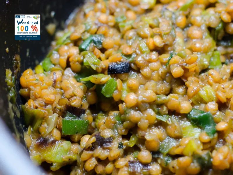 Dahl lentilles corail aux poireaux