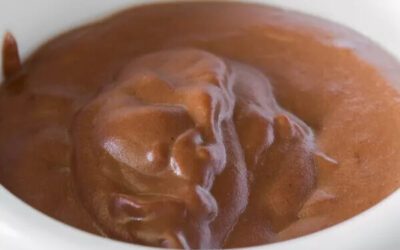 Crème au chocolat tiède et madeleine de la maison Erté